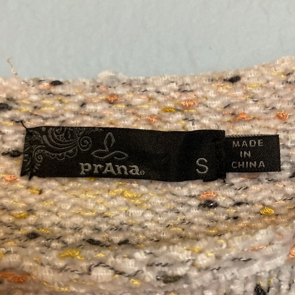 Prana Womens Size S Cypris Chenille Sweater Cream Marled Multicolored Speckles - Picture 6 of 13